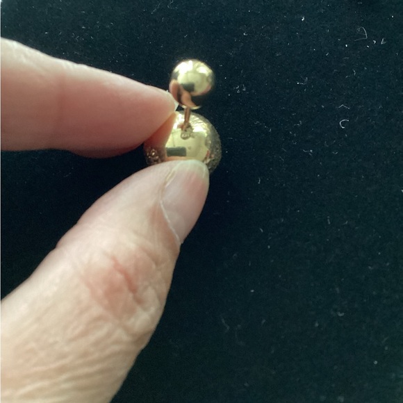 18K solid Gold Stud Tribal Earrings Dior InspiredDesign - Picture 7 of 12